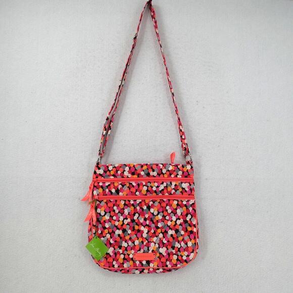 NEW Vera Bradley Women's Triple Zip Hipster Pixie Confetti CrossBody Purse Bag - Picture 2 of 10